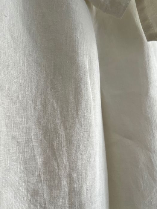 ZARA lniane, białe spodnie XS