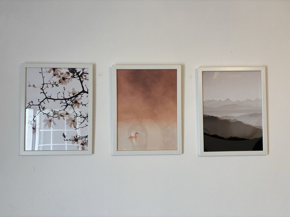 Conjunto de 3 quadros c/ molduras