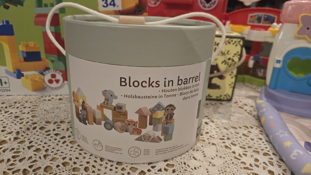 Zabawki Fisher Price Przedszkole Farma Klocki Drewniane