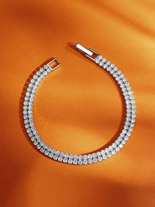 Браслет тенісний срібний з фіанітами 16 р.