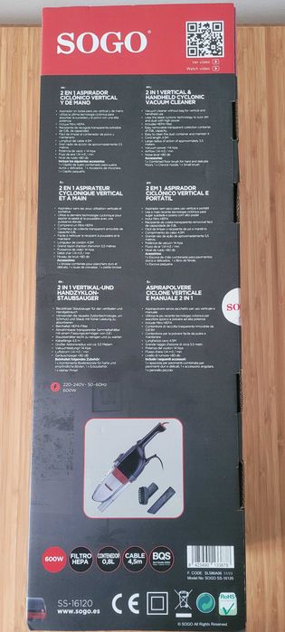 Aspirador Vertical SOGO 2 em 1 novo