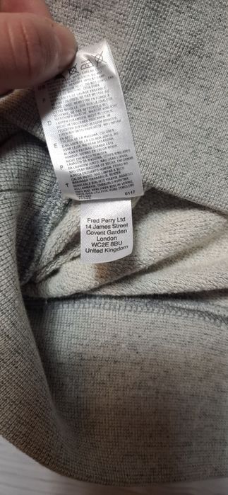 FRED PERRY bluza męska, komin, stójka, golf, logo, premium 100% cotton