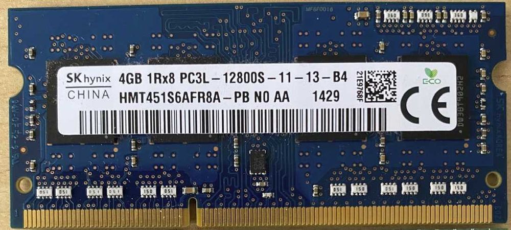 Pamięć RAM SK hynix 4GB DDR3 SODIMM PC3L 12800S 1600MHz HMT451S6BFR8A