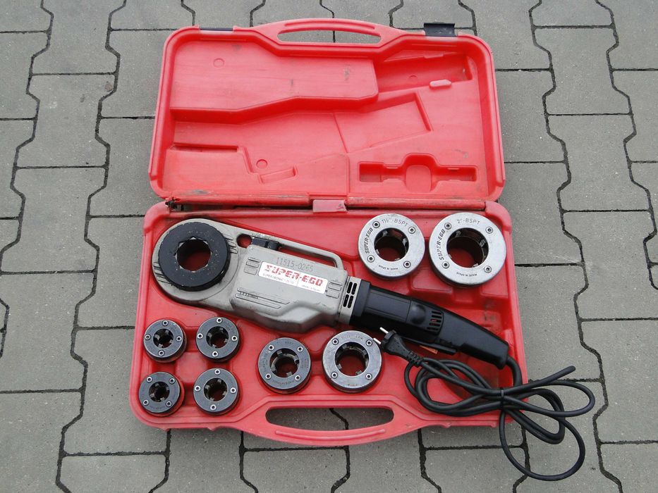 Gwintownica elektryczna ROTHENBERGER Super Ego Supertronic 2000 Mocna Zestaw z Narzynkami od 1/2" do 2" Germany
