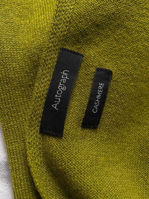 Теплий жіночий м'який зелений шарф Autograph зі 100% кашеміру