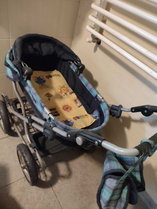 Wózek dla lalek mama papas niebieski