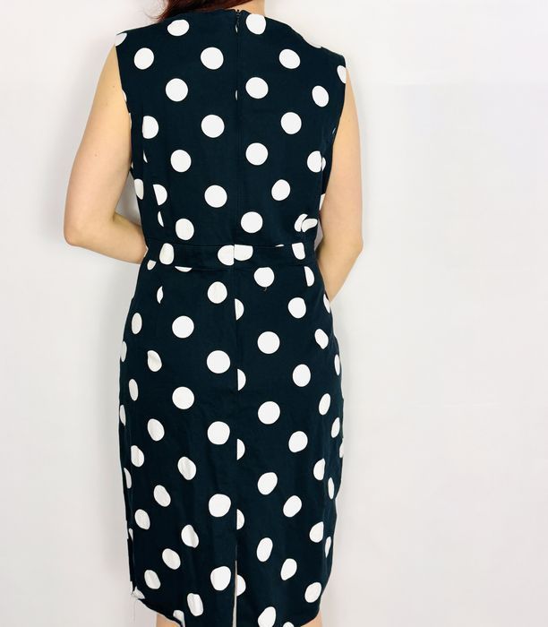 Czarna sukienka w białe grochy 3XL 46