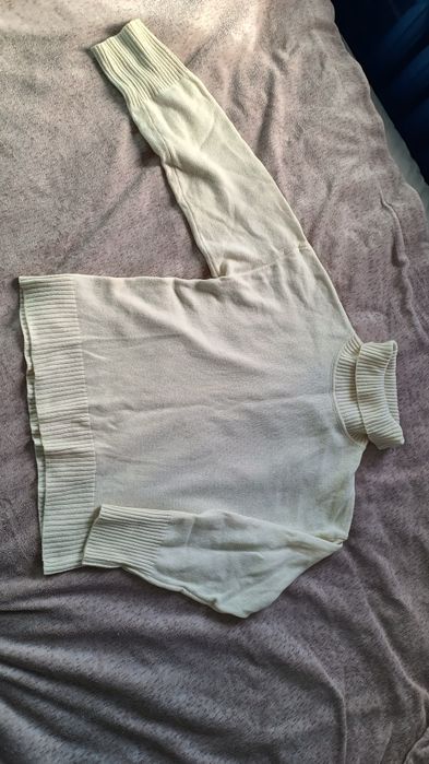 Golf Miss Ample Creme 90% Wełna merino z kaszmirem r. S/M Ansin