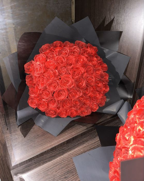 Букетики из атлосных лент