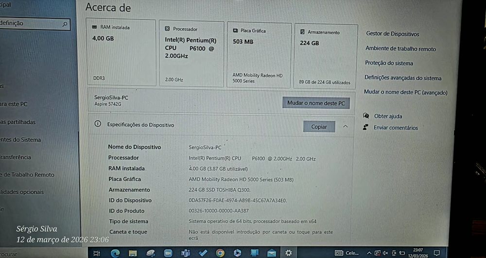 PC portáteis Asus Acer