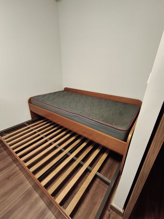 Cama de Solteiro em MADEIRA MACIÇA + Colchão (3x1)