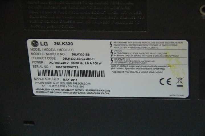 Televisão LG 26LK330 – Bom Negócio