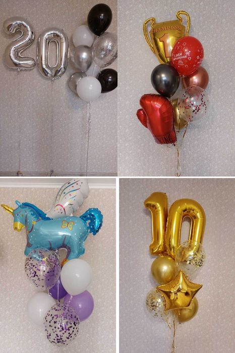 Кульки повітряні, квіти, коробки, фігури. Гелиевые шарики, букети