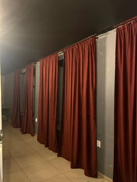 Шикарні бордові штори велюр 155*265