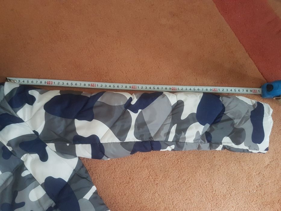 Kurtka zimowa damska moro, szaro-granatowo-biała L