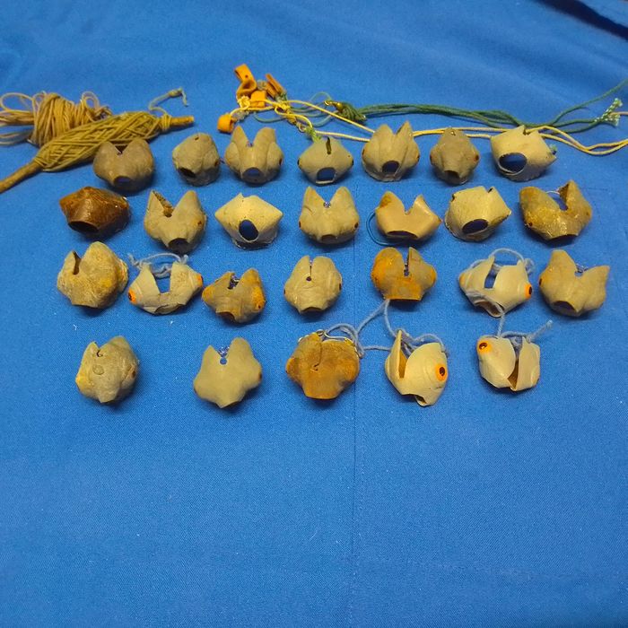Kit de 26 Negaças de Cabeça em Couro/Lona para Pombo Torcaz + Cordel