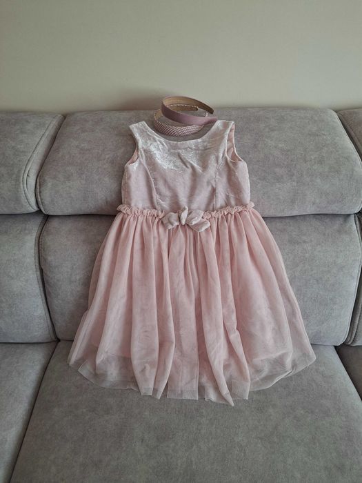 Sukienka elegancka, wizytowa dla dziewczynki 110 róż H&M