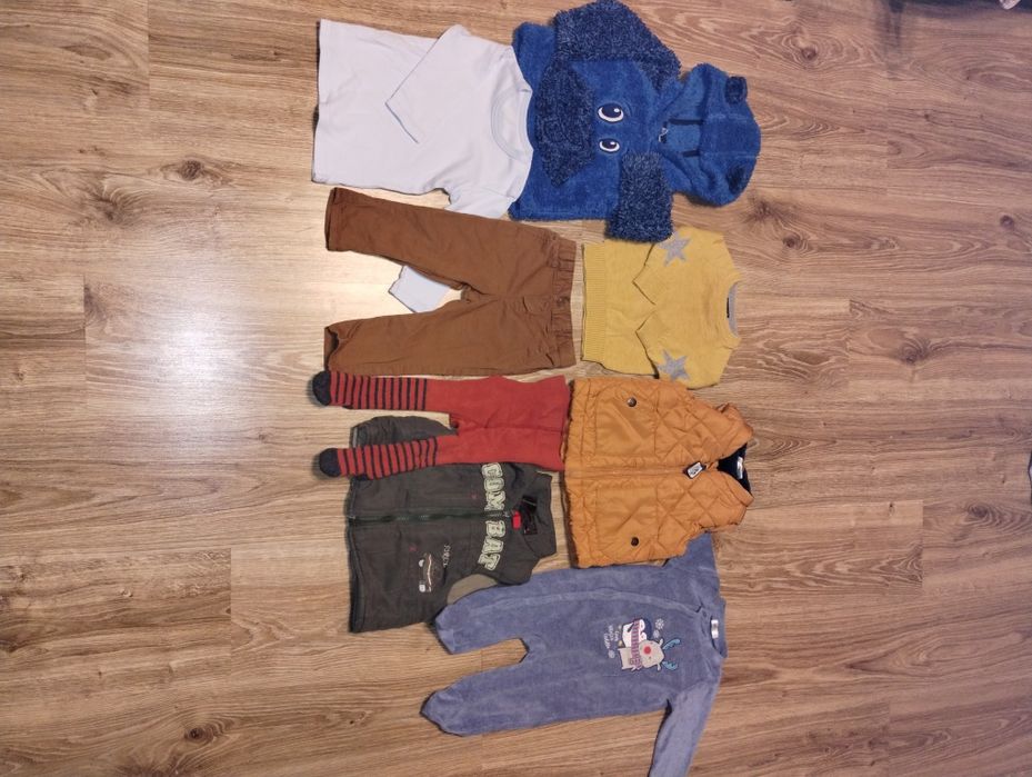 Ciepły zimowy zestaw dla chłopca Rozmiary 68 - 74