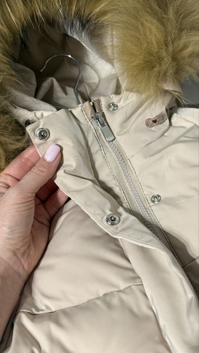 Якісна зимова курточка на дівчинку, натуральне хутро, на 3-4 роки