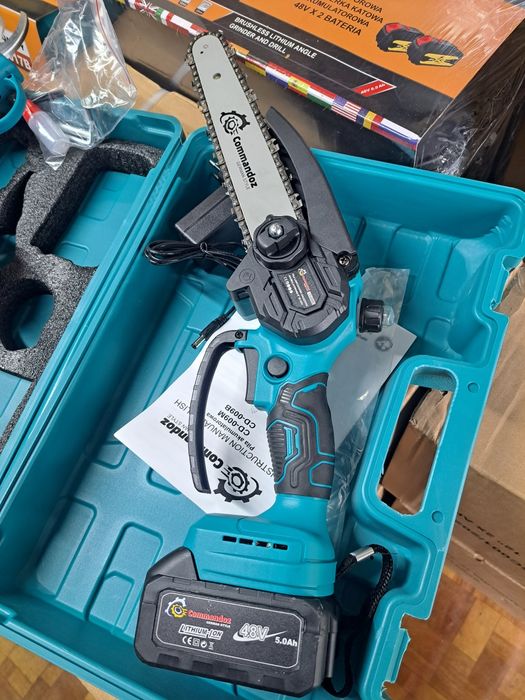 Zestaw piła łańcuchowa plus sekator 2x aku  48v 2x łańcuch walizka 8 c