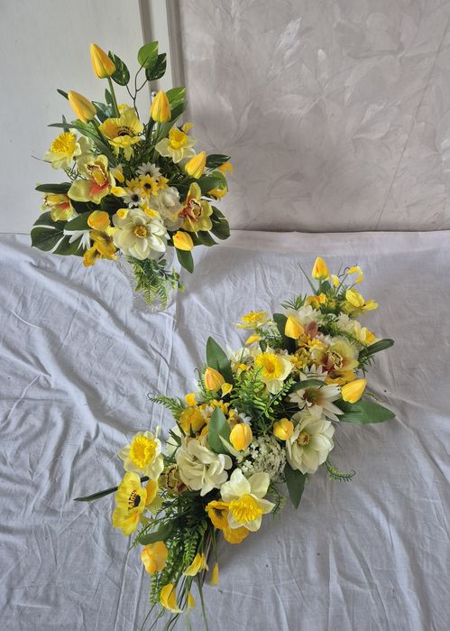 Dekoracja  kompozycja na cmentarz. Komplet