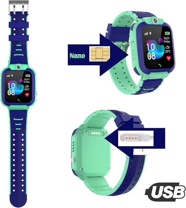 Smartwatch dziecięcy telefon, GPS, bransoletka dla dzieci, dwukierunkowa rozmowa, inteligentny zegarek Voice Chat SOS, ekran dotykowy, muzyka, aparat