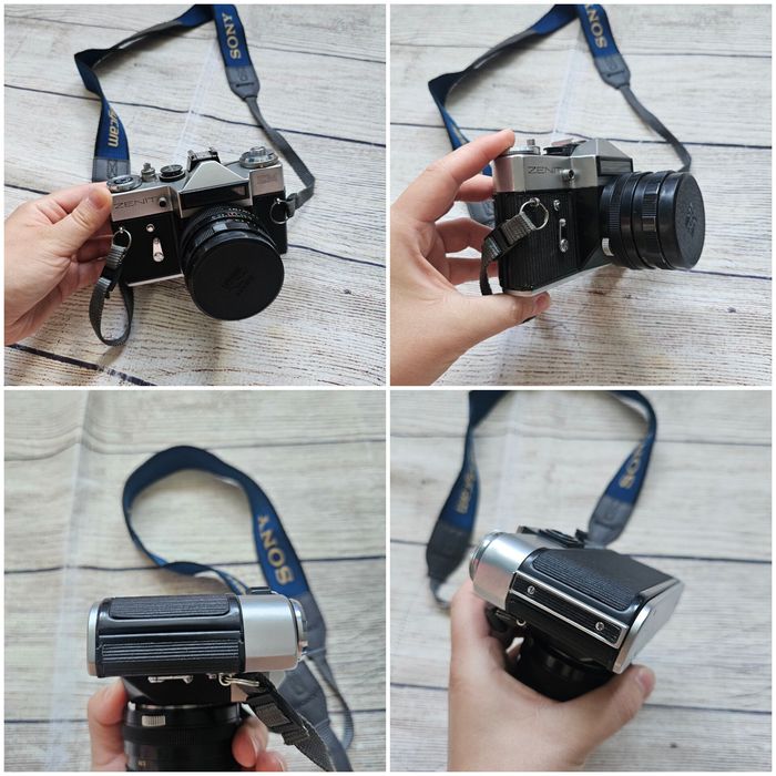 Aparat Zenit EM obiektyw Helios-44M 2/58 z pokrowcem etui i torba