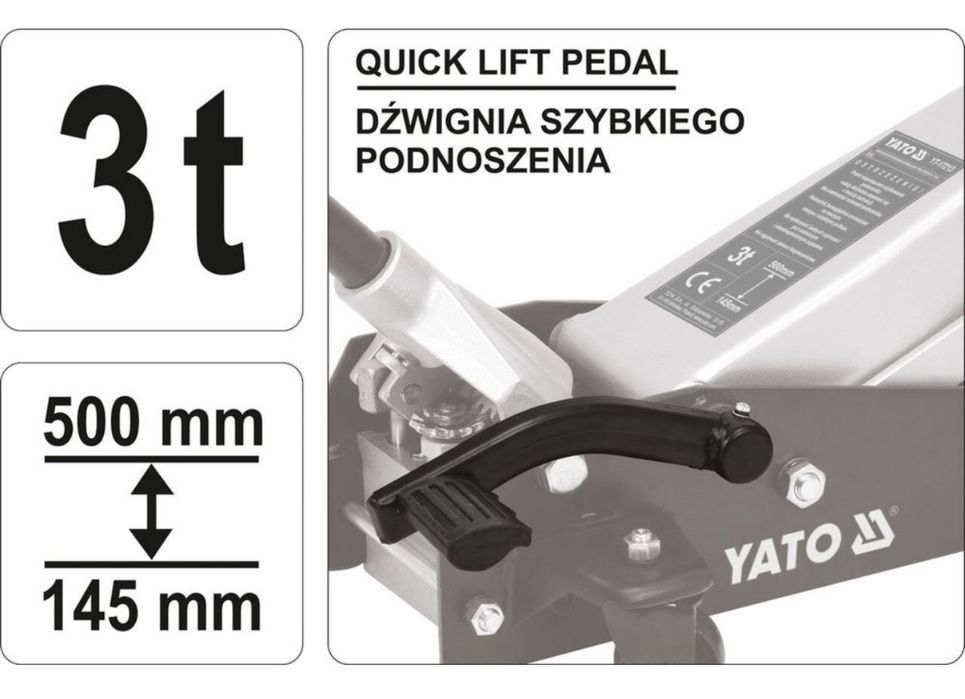 Домкрат гідравлічний підкатний 3 тонни YATO YT-17213 ято нове