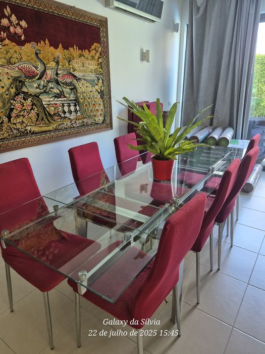2 mesas em vidro (estar e jantar)