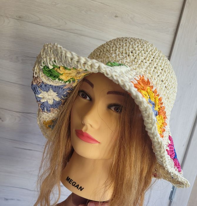 Śliczny stylowy kapelusz Boho oddychający print