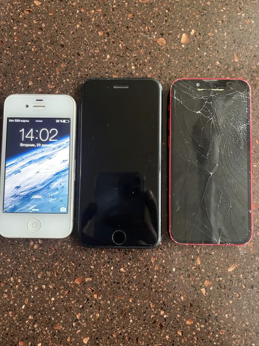 Мобильные телефоны iphone 4, iphone 7, iphone 13 mini
