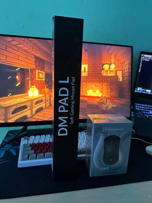 DM9 Wireless игровая беспроводная мышь + Игровой Коврик DM PAD L