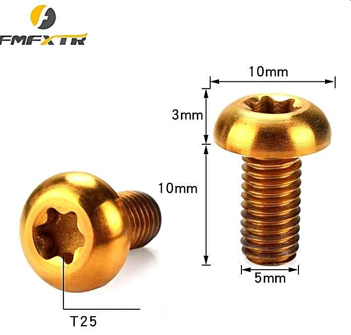 FMXTR TITANIUM BOLT Śruby M5x10mm Torx 6szt do Tarczy Hamulcowej BLACK