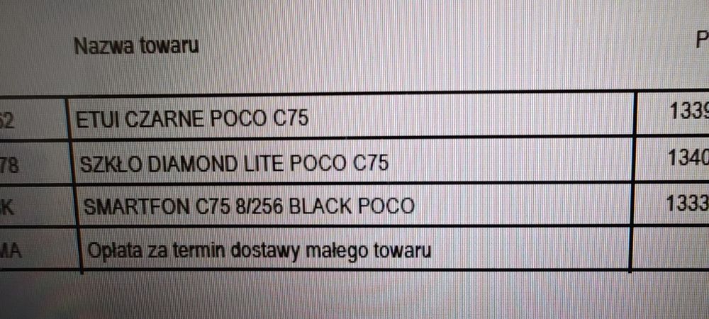 POCO C75 - gwarancja