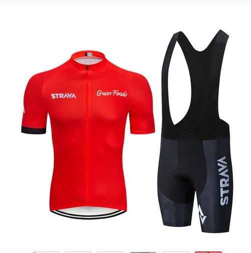 Strój kolarski Strava L, XL, XXL czerwony