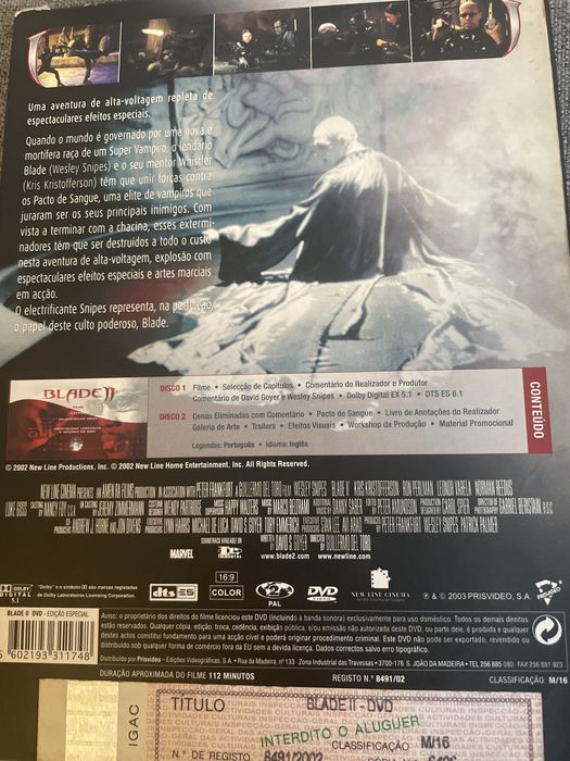 Dvd BLADE 2 ediçao especial