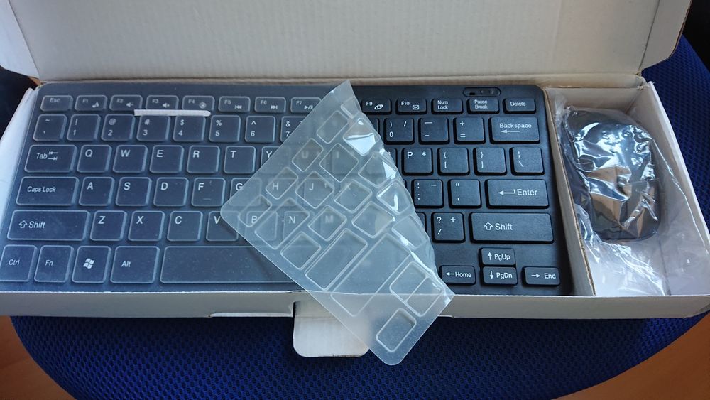 Rato e teclado preto wifi sem fios novo em caixa windows android linux