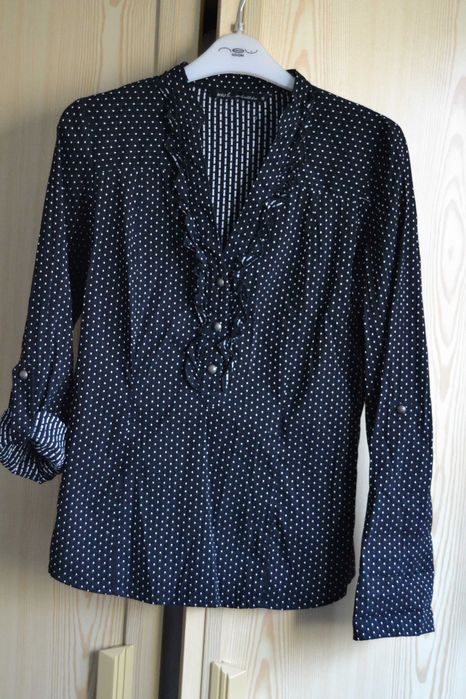Czarna koszula w białe kropki Next 38 M