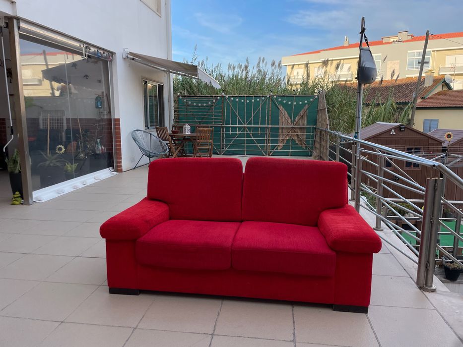 Sofá sala vermelho