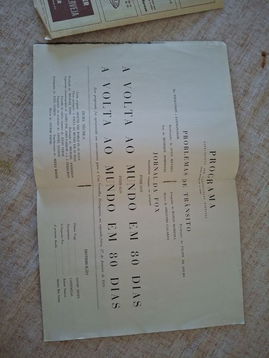 Programa e suplemento filme vintage volta ao mundo 80 dias