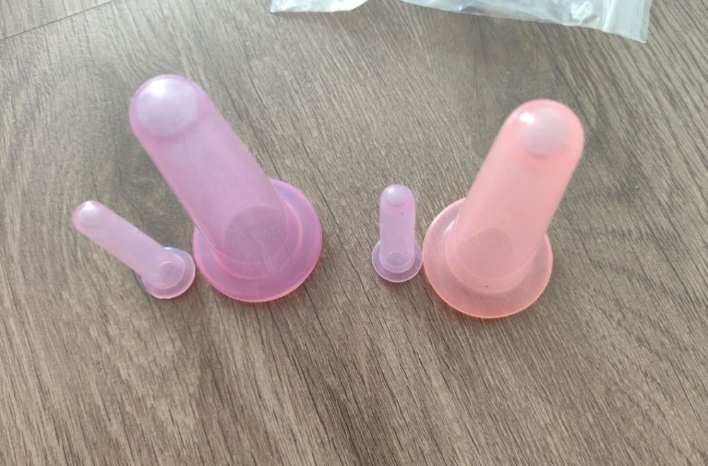 Силиконовые вакуумные банки для лица, в наборе 2 шт