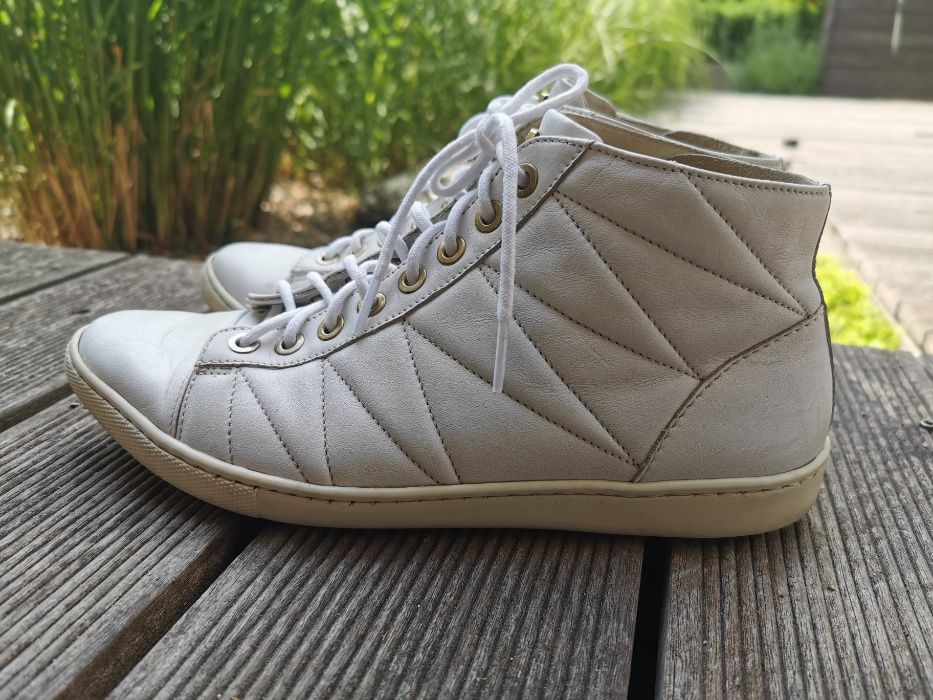 GINO ROSSI sneakers trampki RINA BIAŁE DTG365 r38
