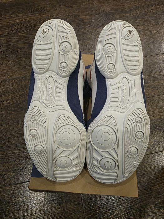 Buty zapaśnicze Asics Matflex 6 – biało/niebieskie – rozmiar 42