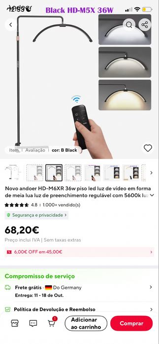 Lâmpada meia lua ótima para esteticista / pestanas