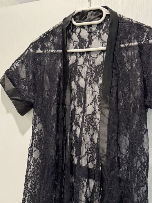 Чорний мереживний пеньюар pierre cardin, М