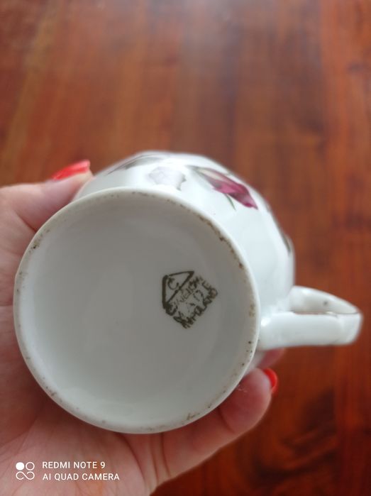 Mlecznik Ćmielów kwiaty róże porcelana PRL