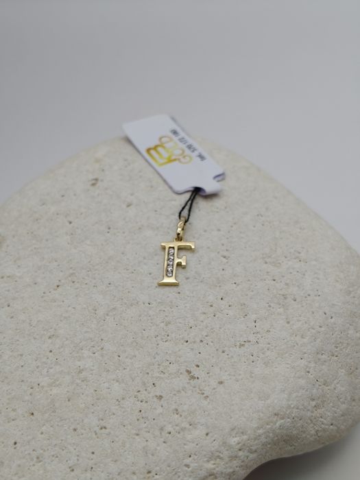Złota Zawieszka Literka "F" Pr.585 Nowa Zapraszamy