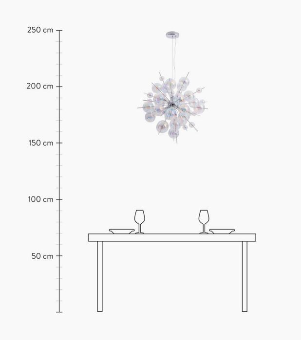 Designerska Lampa wisząca Explosion  Nave kule balls chrom multikolor