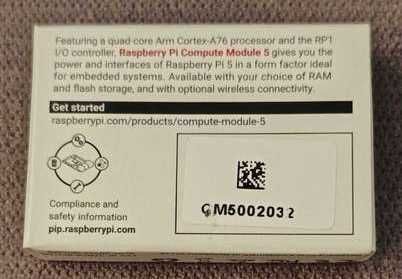 Raspberry Pi CM 5, 2GB RAM/32GB eMMC, CM5002032