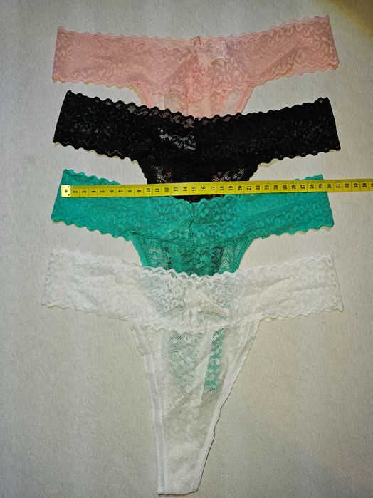 Majtki damskie stringi koronkowe L